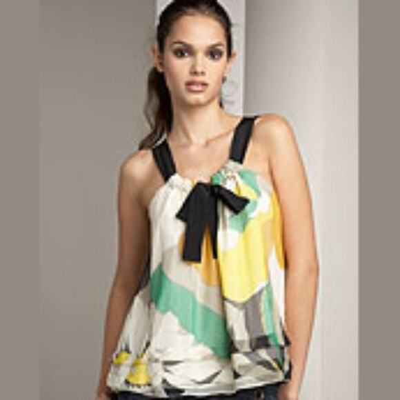 Tibi Thebes Silk Camisole with Bow Blouse Cami Tank Top - Picture 1 of 11